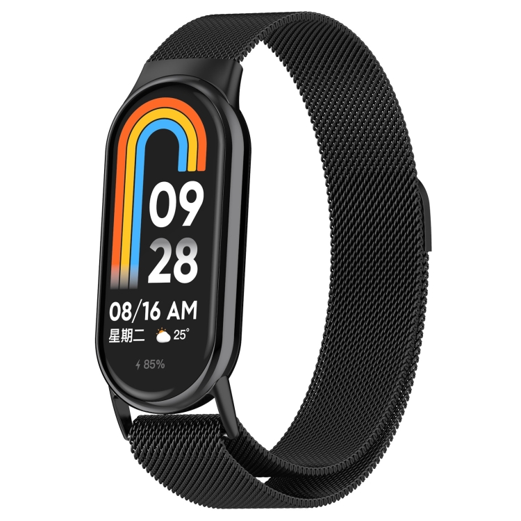 Levně MILANESE Kovový řemínek pro Xiaomi Smart Band 10 / 9 / 8 černý