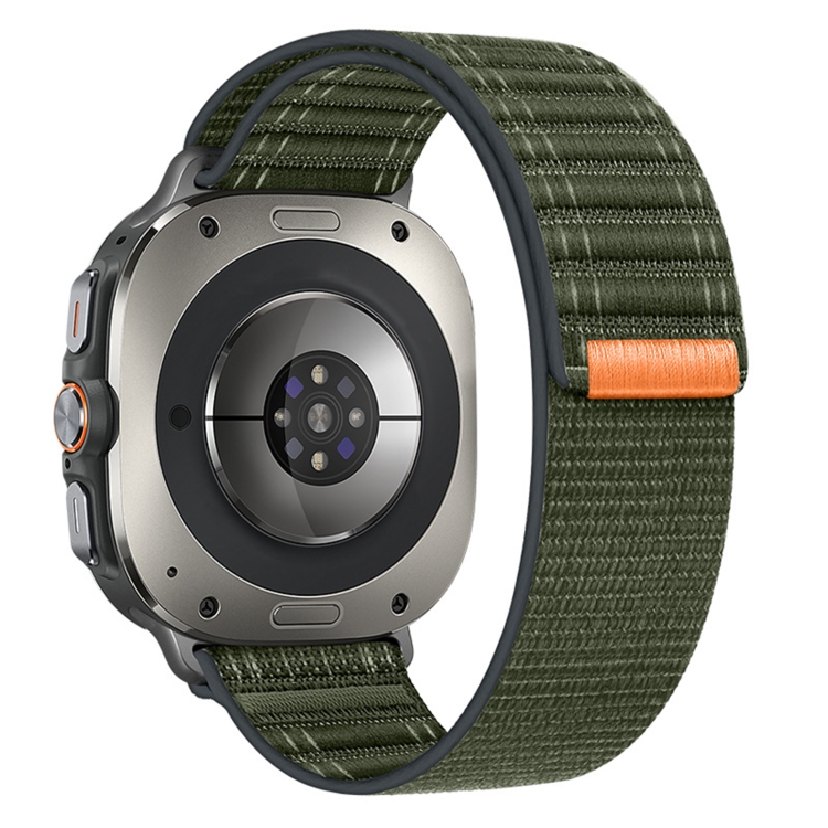 NYLON Vyměnitelný řemínek pro Samsung Galaxy Watch Ultra / Watch Ultra 2025 tmavě zelený