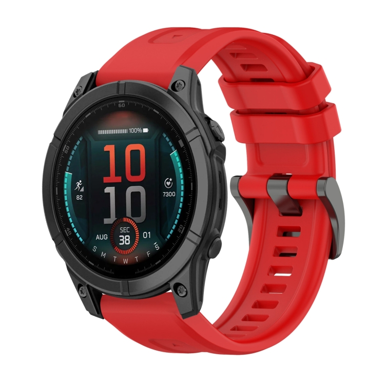 Levně SILICONE Vyměnitelný řemínek pro Garmin Fenix E 47mm červený