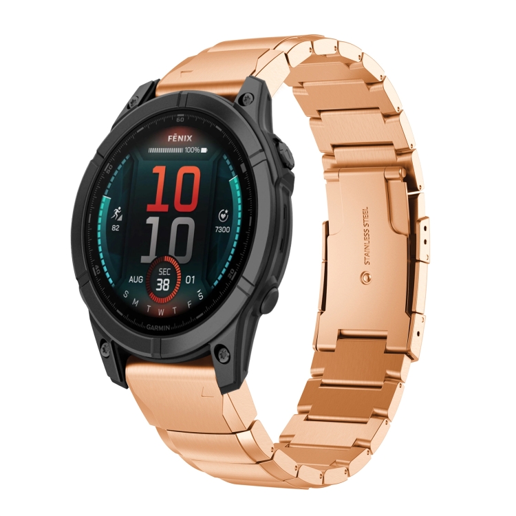 Levně ARMOUR QUICK RELEASE Kovový řemínek pro Garmin Fenix 8 47mm ROSE GOLD