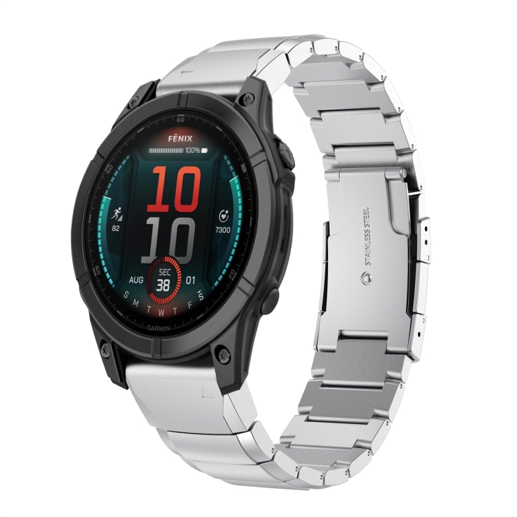 ARMOUR QUICK RELEASE Kovový řemínek pro Garmin Fenix 8 47mm stříbrný