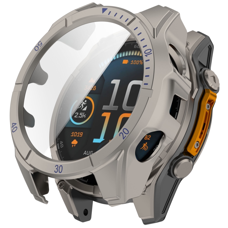 Levně LUNET FULL COVER Plastový kryt se sklem pro Garmin Fenix 8 AMOLED 51mm TITANIUM BLUE