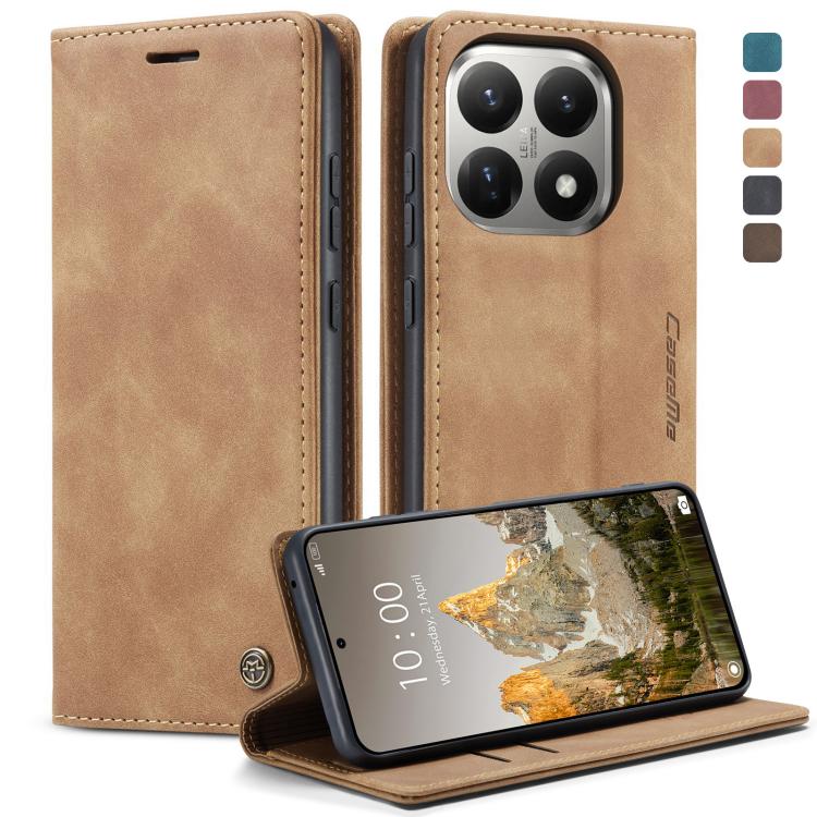 Levně CASEME Peněženkový obal pro Xiaomi 15T světle hnědý