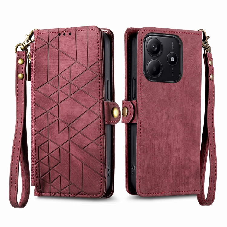 Levně GEOM Peněženkové pouzdro pro Xiaomi Redmi Note 14 5G červené