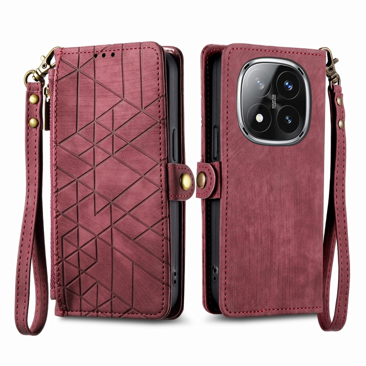 Levně GEOM Peněženkové pouzdro pro Xiaomi Redmi Note 14 Pro 5G / Poco X7 červené