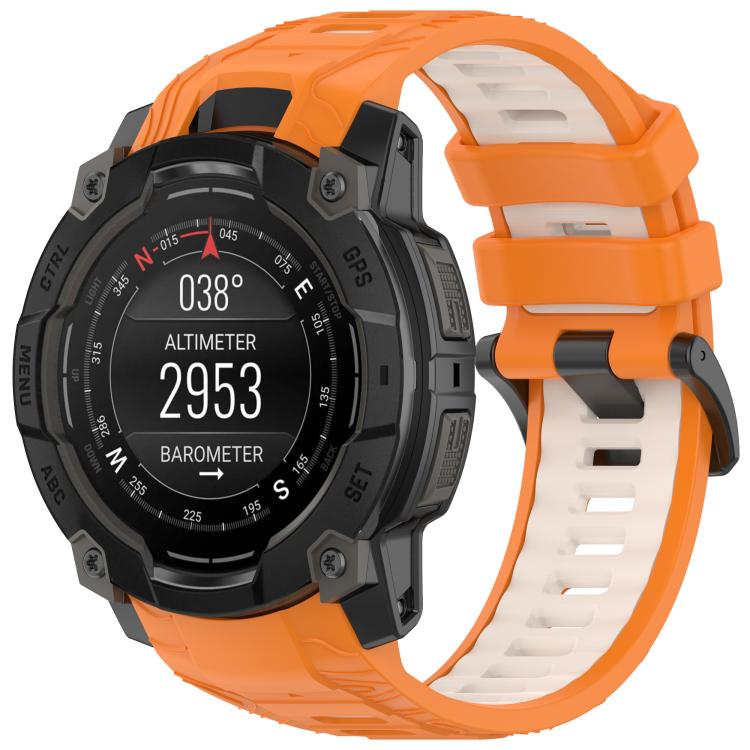 Levně SPORTY Vyměnitelný silikonový řemínek Garmin Instinct 3 50mm ORANGE STARLIGHT