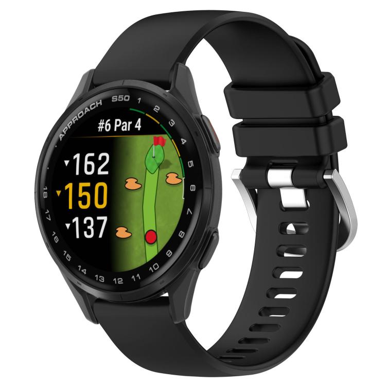 Levně SILICONE Vyměnitelný řemínek pro Garmin Approach S50 černý