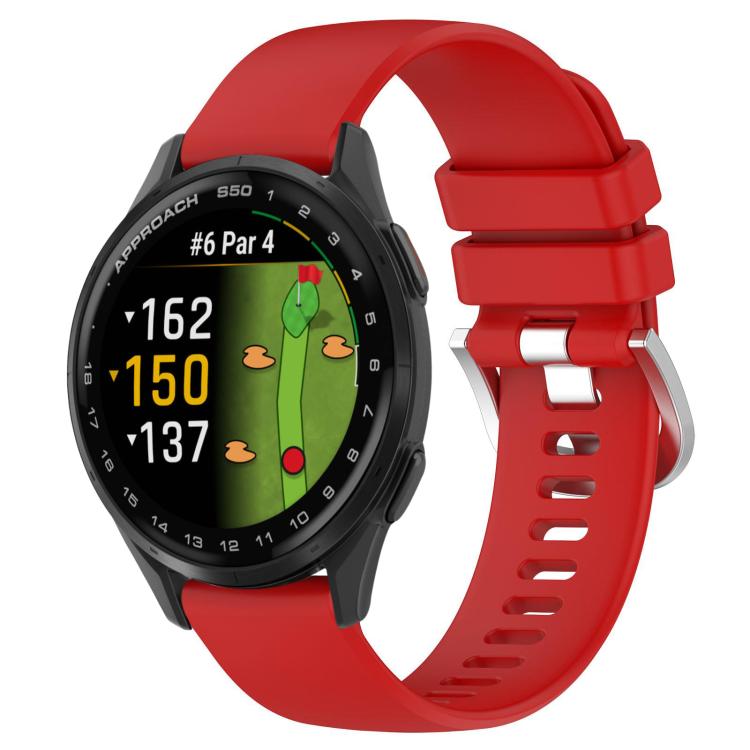 Levně SILICONE Vyměnitelný řemínek pro Garmin Approach S50 červený