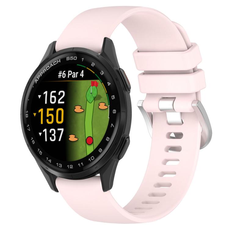 Levně SILICONE Vyměnitelný řemínek pro Garmin Approach S50 světle růžový