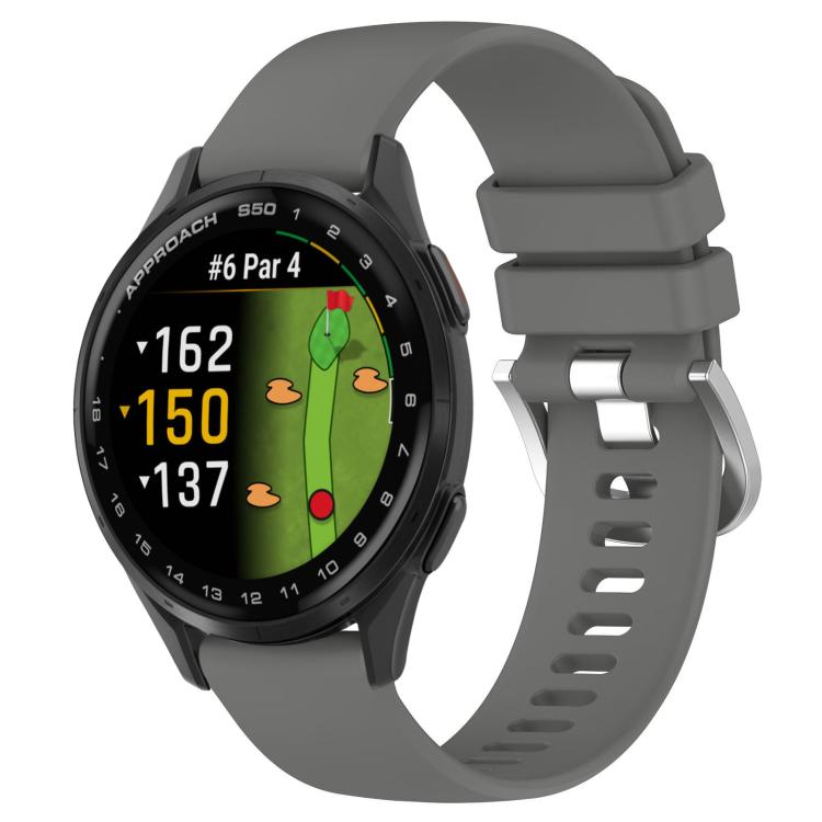 Levně SILICONE Vyměnitelný řemínek pro Garmin Approach S50 tmavě šedý