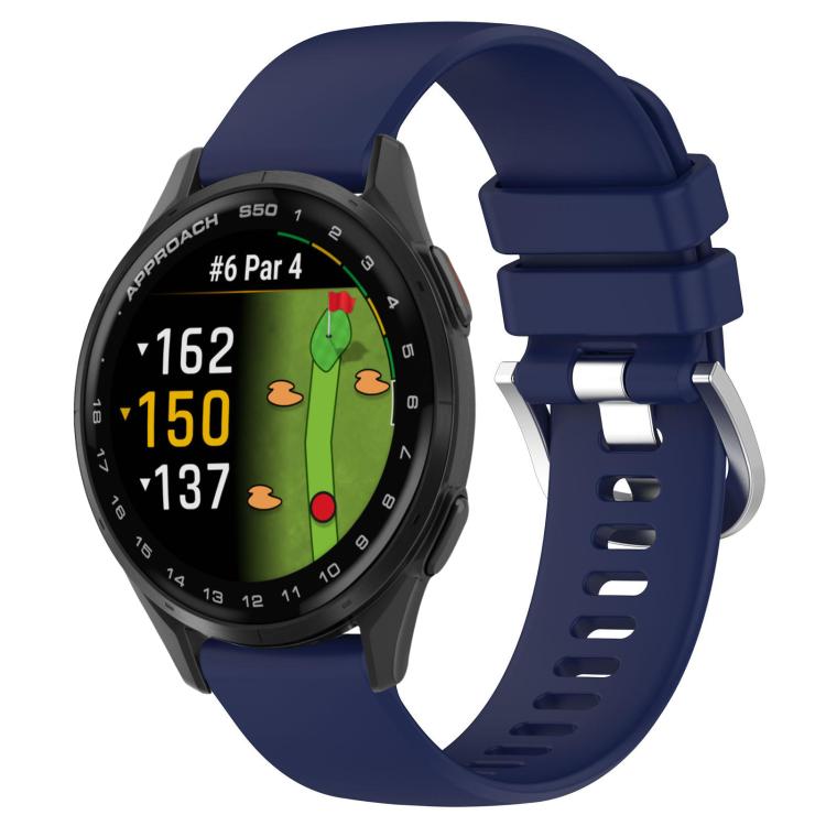 Levně SILICONE Vyměnitelný řemínek pro Garmin Approach S50 tmavomodrý