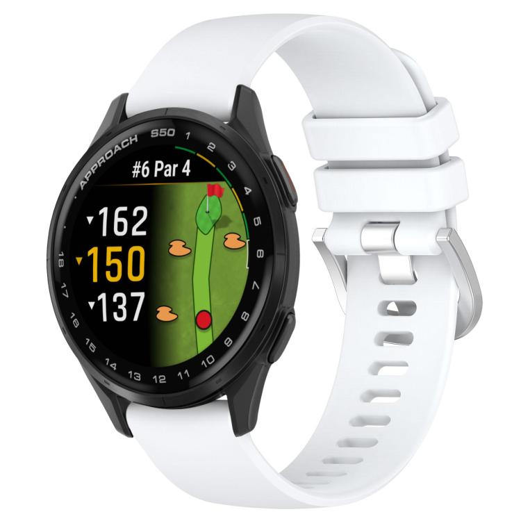 Levně SILICONE Vyměnitelný řemínek pro Garmin Approach S50 bílý