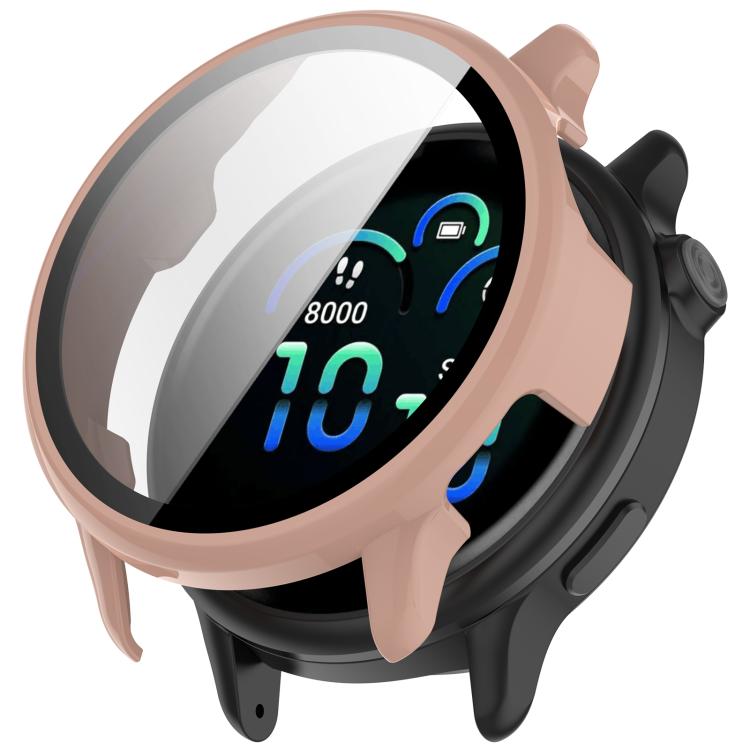 Levně PC FULL COVER Plastový kryt se sklem pro Garmin Vivoactive 6 růžový