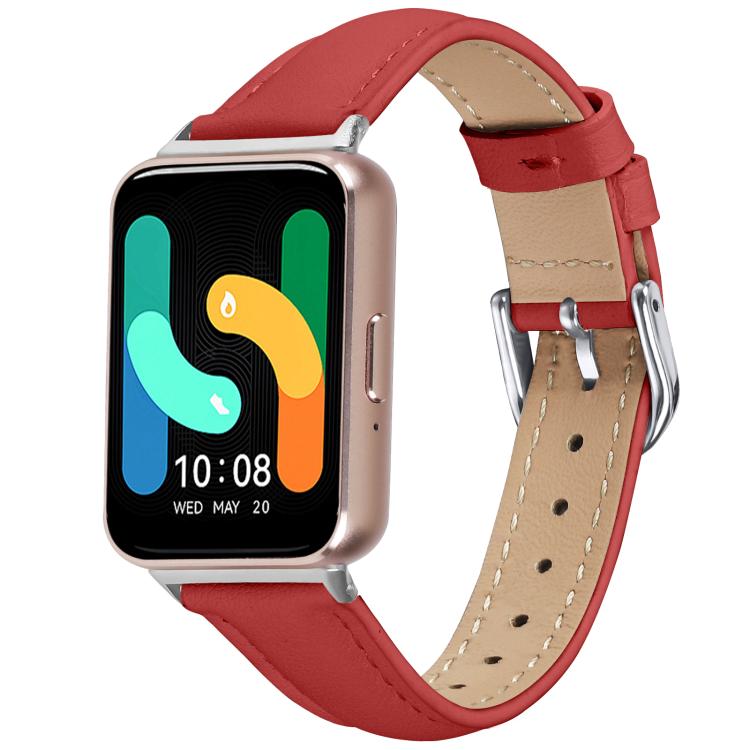 Levně LEATHER Kožený řemínek pro Samsung Galaxy Fit3 červený