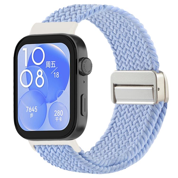 Levně BRAIDED Nylonový řemínek pro Huawei Watch Fit 4 / Fit 4 Pro FOG BLUE
