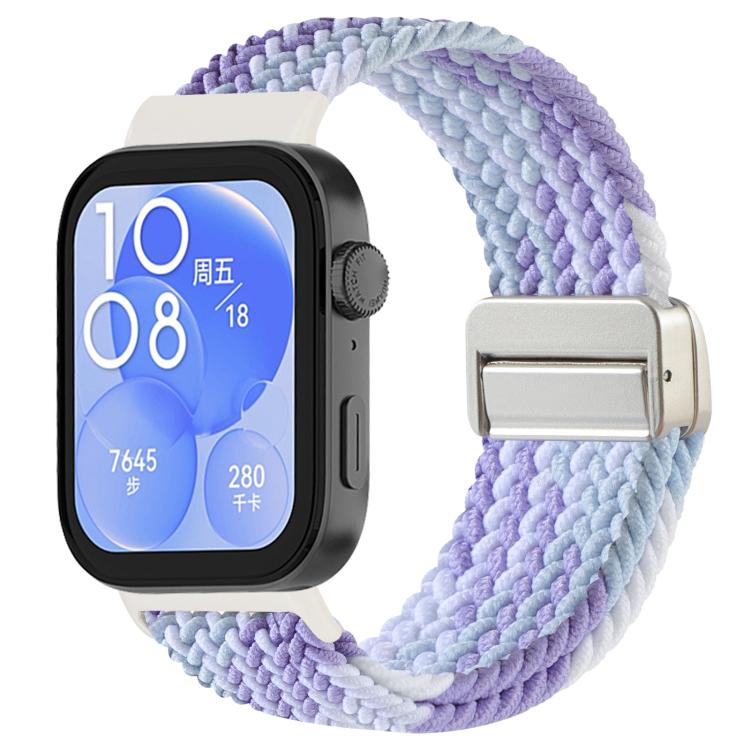 Levně BRAIDED Nylonový řemínek pro Huawei Watch Fit 4 / Fit 4 Pro VIOLET