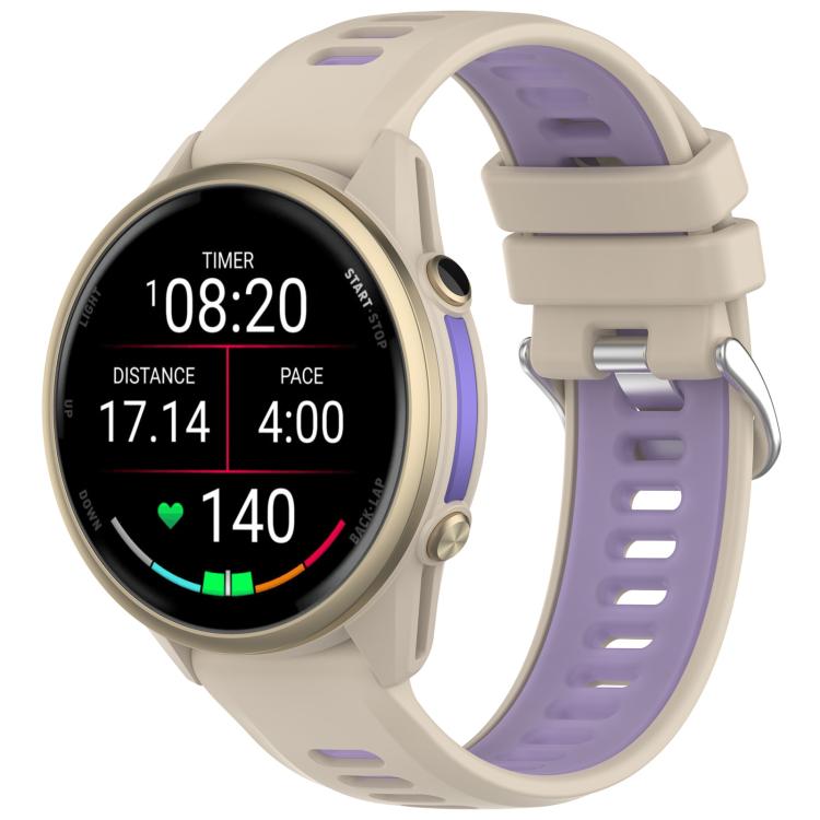 Levně SPORTY Vyměnitelný silikonový řemínek Garmin Forerunner 970 šedo-fialový