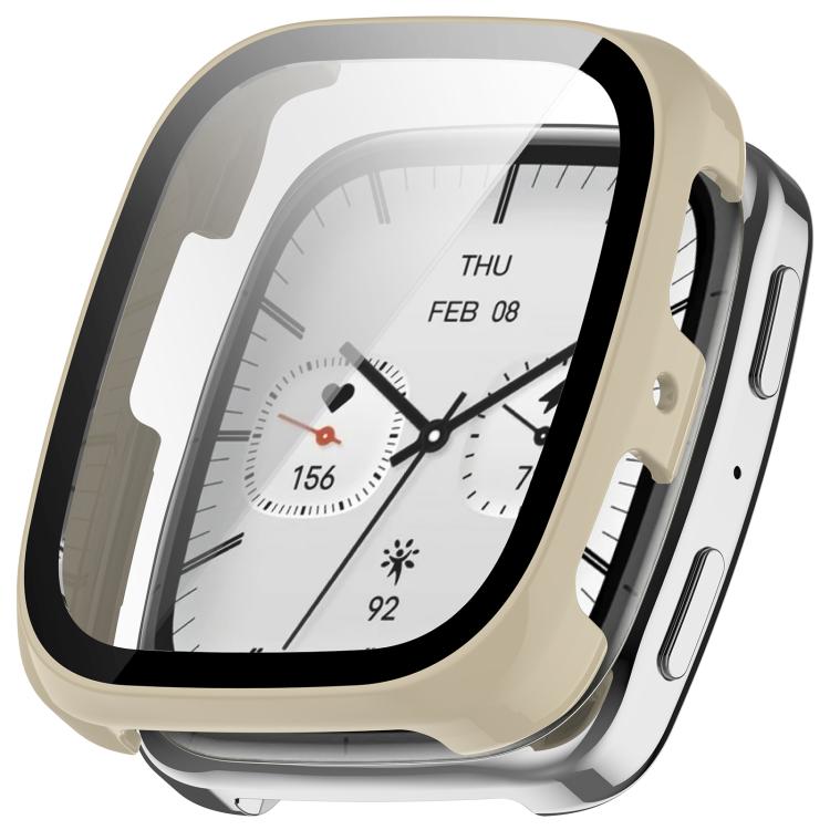 Levně PC FULL COVER Plastový kryt se sklem pro Amazfit Active 2 (Square) IVORY