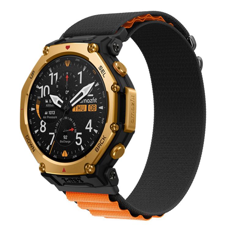 Levně Nylonový vyměnitelný řemínek pro Amazfit T-Rex 3 Pro 48mm Černooranžový