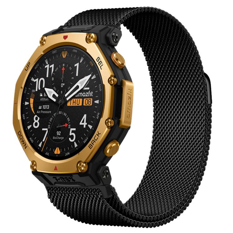 Levně MILANESE Nerezový pásek pro Amazfit T-Rex 3 Pro 48mm černý