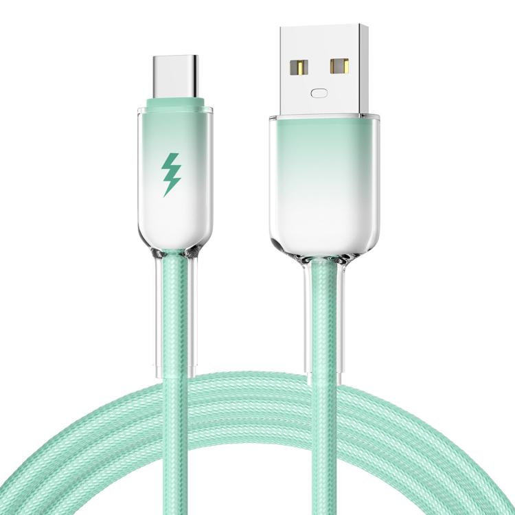 Levně ENKAY Gradientní 60W Kabel USB / USB Typ-C 1m zelený