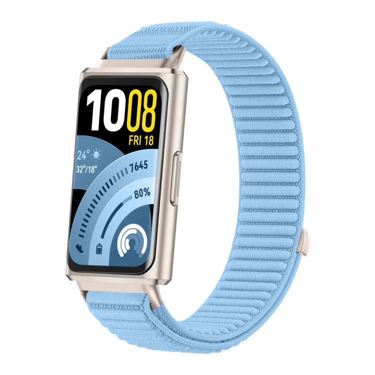 Levně NYLON HOOK AND LOOP Náhradní řemínek pro Huawei Band 11 / Band 11 Pro světle modrý