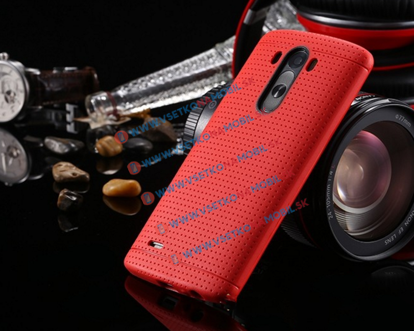 Tvrzený gumový obal pro LG G3 červený (red)