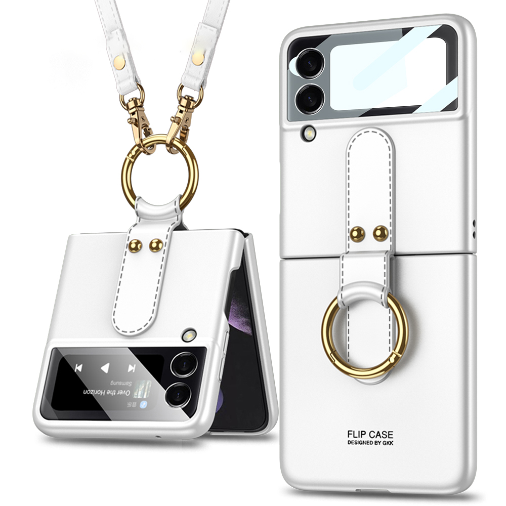 Levně GKK LANYARD Kryt s řemínkem Samsung Galaxy Z Flip 4 5G bílý