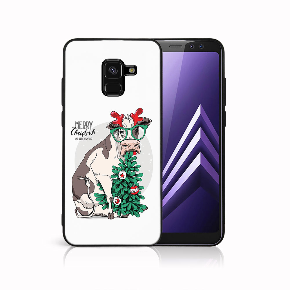 MY ART Kryt s vánočním designem Samsung Galaxy A8 2018 (A530) MERRY CHRISTMAS (074)