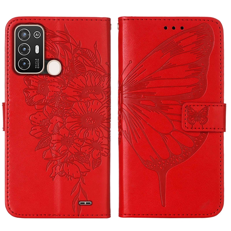 Levně ART BUTTERFLY Peněženkový kryt ZTE Blade A52 červený