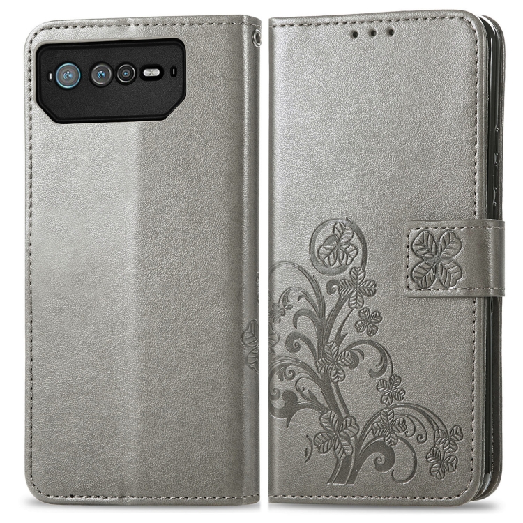 ART FLOWERS Peněženkový kryt Asus Rog Phone 6 šedý