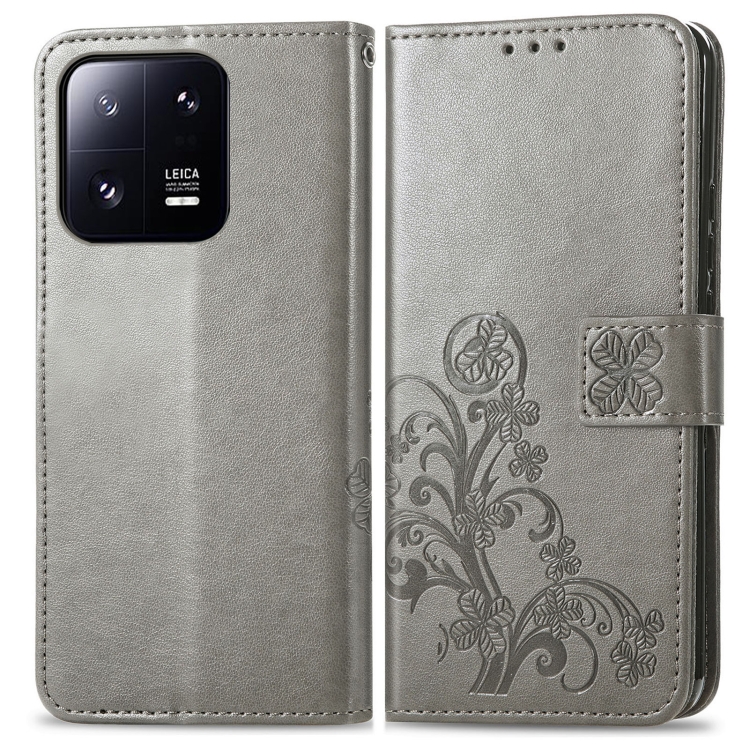 Levně ART FLOWERS Peněženkový kryt Xiaomi 13 Pro šedý