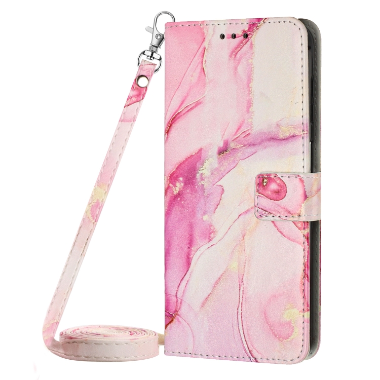 ART MARBLE Peněženkový kryt s řemínkem Motorola Moto G73 5G ROSE GOLD