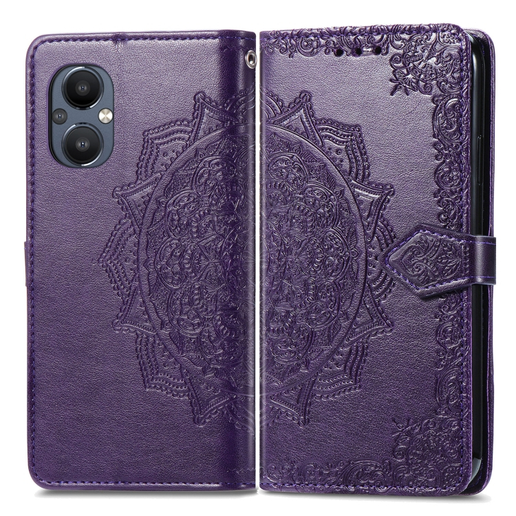 ART Peněženkový kryt OnePlus Nord N20 5G ORNAMENT fialový