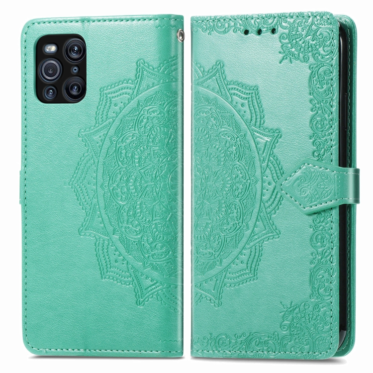 ART Peněženkový kryt Oppo Find X3 Pro 5G ORNAMENT zelený