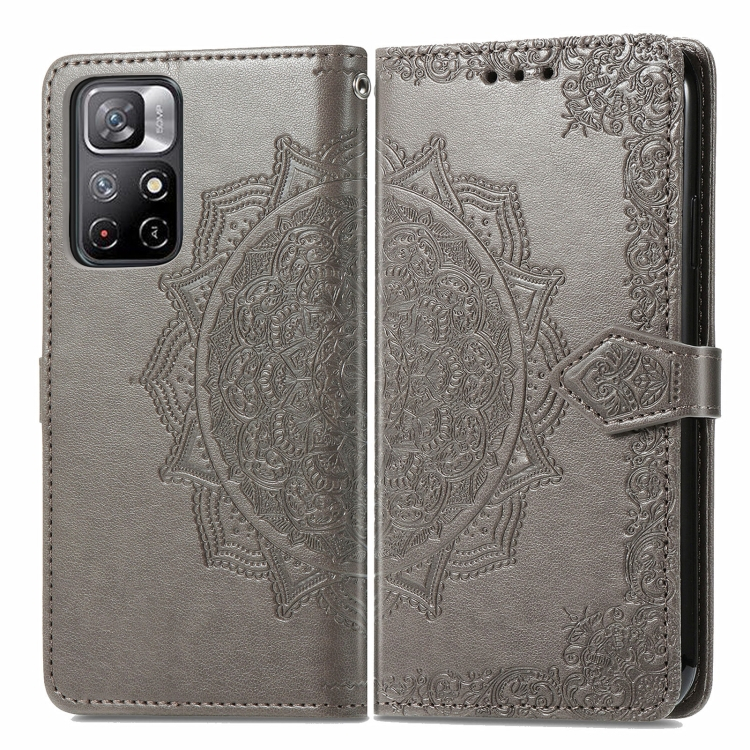ART Peněženkový kryt Xiaomi Poco M4 Pro 5G / Redmi Note 11S 5G ORNAMENT šedý