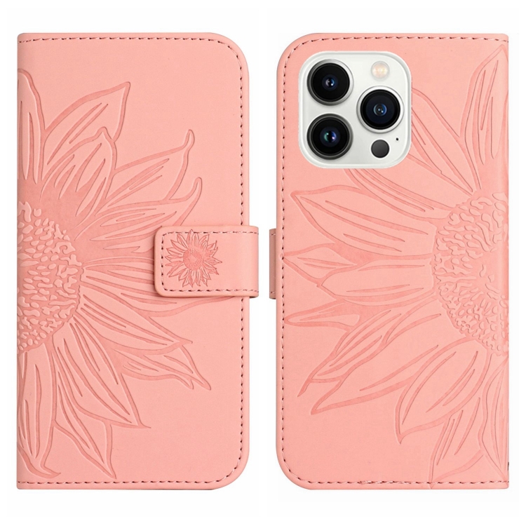 ART SUN FLOWER Peněženkové pouzdro s řemínkem Apple iPhone 15 Pro růžové