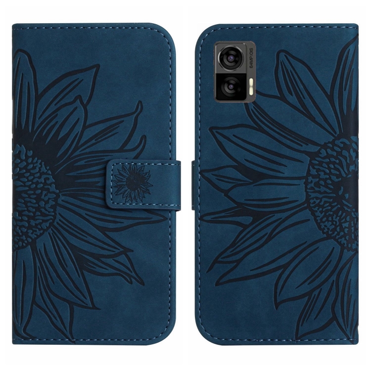 ART SUN FLOWER Peněženkové pouzdro s řemínkem Motorola Edge 30 Neo modrý