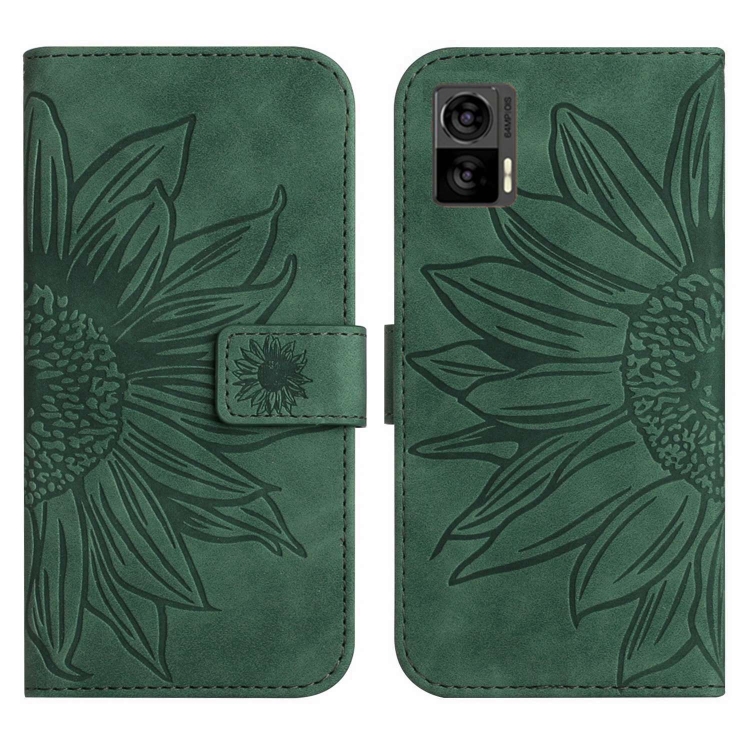 ART SUN FLOWER Peněženkové pouzdro s řemínkem Motorola Edge 30 Neo zelený