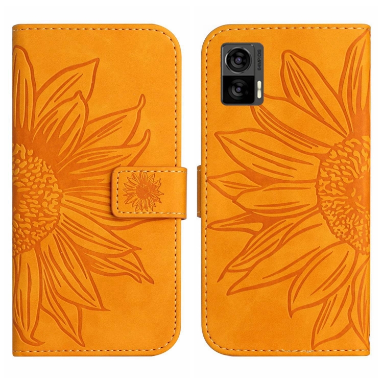 ART SUN FLOWER Peněženkové pouzdro s řemínkem Motorola Edge 30 Neo žlutý