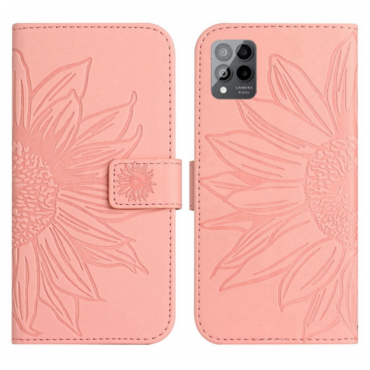 Levně ART SUN FLOWER Peněženkové pouzdro s řemínkem T Phone Pro / T Phone Pro 2023 růžové