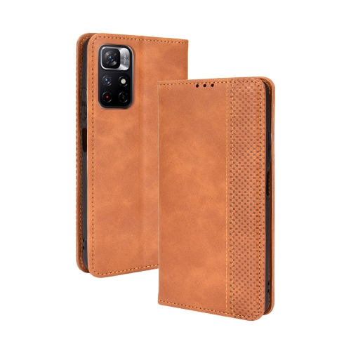 BUSINESS Peněženkový kryt pro Xiaomi Poco M4 Pro 5G / Redmi Note 11S 5G hnědý