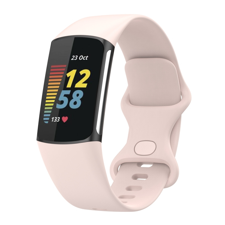 Levně BUTTERFLY Silikonový řemínek pro Fitbit Charge 5 růžový