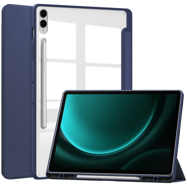 CRYSTAL Zaklápěcí pouzdro Samsung Galaxy Tab S9 FE+ tmavě modré