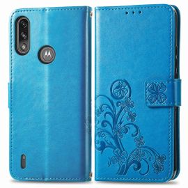 ART Peňaženkový kryt Motorola E7 Power / E7i Power FLOWERS modrý