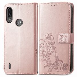 ART Peňaženkový kryt Motorola E7 Power / E7i Power FLOWERS růžový