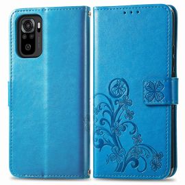 ART Peňaženkový kryt Xiaomi Redmi Note 10 / Note 10S FLOWERS modrý