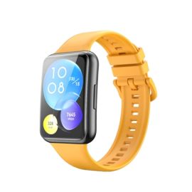 BUTTERFLY Silikonový řemínek Huawei Watch Fit 2 žlutý