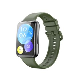 BUTTERFLY Silikonový řemínek Huawei Watch Fit 2 tmavě zelený