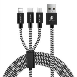 DUX 3V1 Datový kabel (USB Typ-C / Lightning / microUSB)